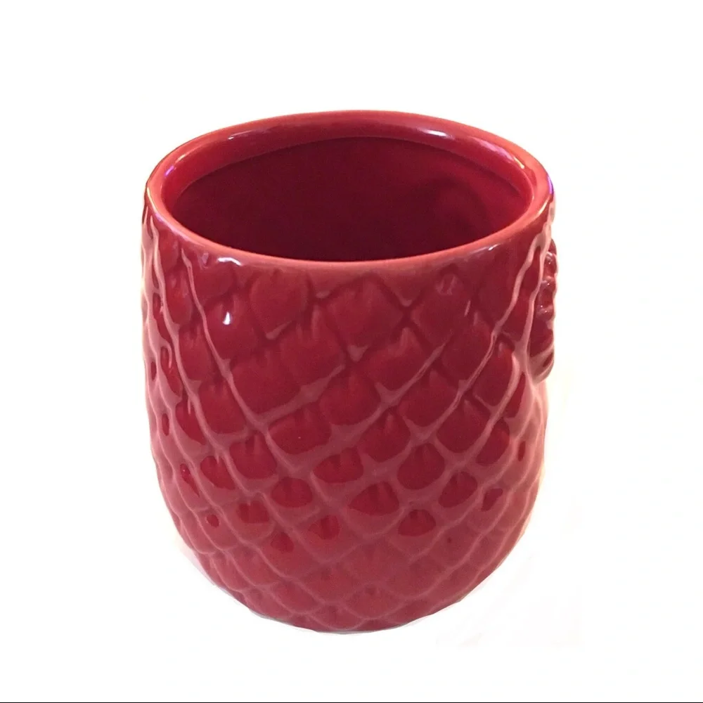 Red Embossed Night Owl Coffee Mug- Ceramic 20 Oz.